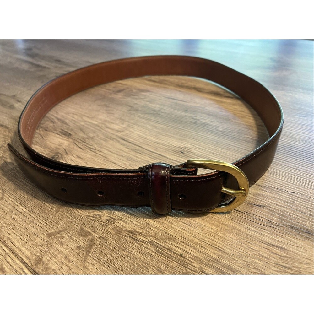 Vintage Coach #3921 Mens Cordovan Maroon Polished Cowhide Leather Belt Sz 34